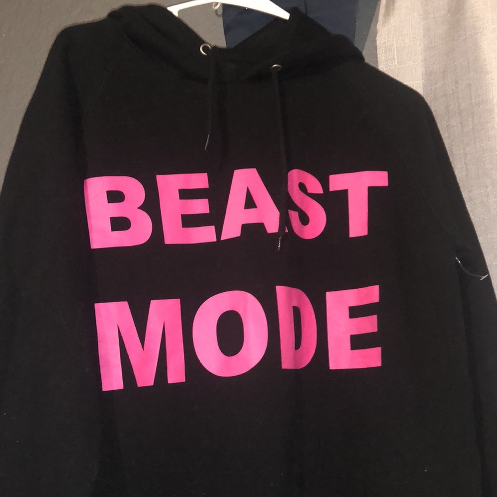 Blk pink beastmode long woman’s hoodie sweater